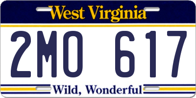 WV license plate 2MO617