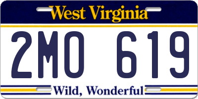 WV license plate 2MO619