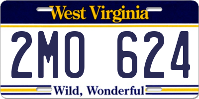 WV license plate 2MO624