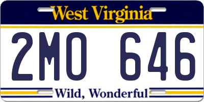 WV license plate 2MO646