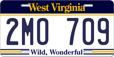 WV license plate 2MO709