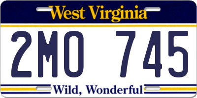 WV license plate 2MO745