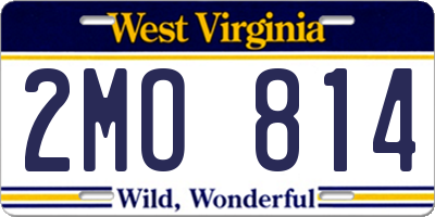 WV license plate 2MO814