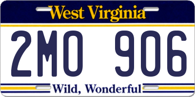 WV license plate 2MO906