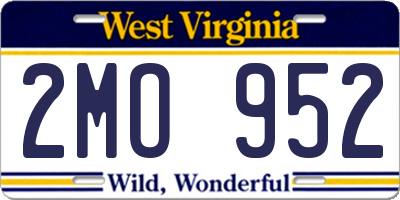 WV license plate 2MO952