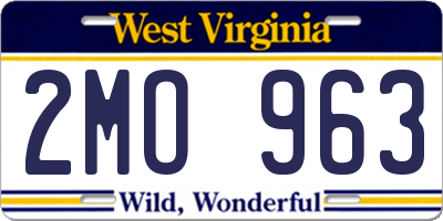 WV license plate 2MO963