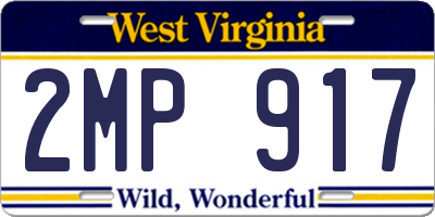 WV license plate 2MP917