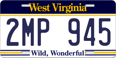 WV license plate 2MP945