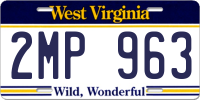 WV license plate 2MP963