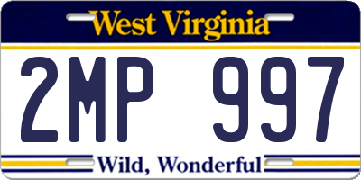 WV license plate 2MP997