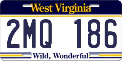 WV license plate 2MQ186