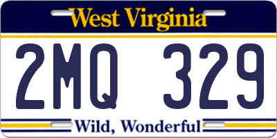 WV license plate 2MQ329