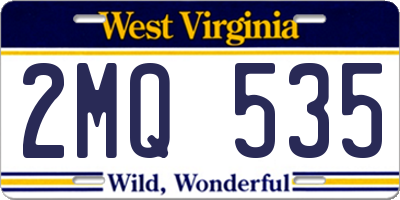 WV license plate 2MQ535
