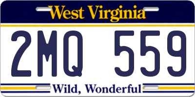 WV license plate 2MQ559