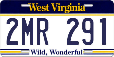 WV license plate 2MR291