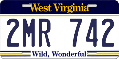 WV license plate 2MR742
