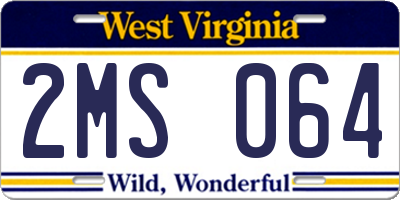 WV license plate 2MS064