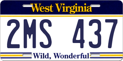 WV license plate 2MS437