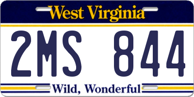 WV license plate 2MS844