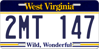 WV license plate 2MT147