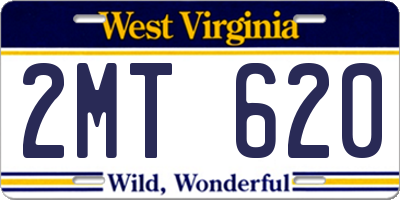 WV license plate 2MT620