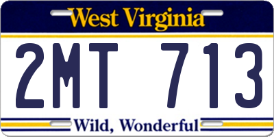 WV license plate 2MT713