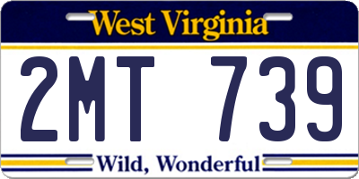 WV license plate 2MT739
