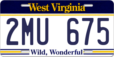 WV license plate 2MU675