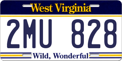 WV license plate 2MU828