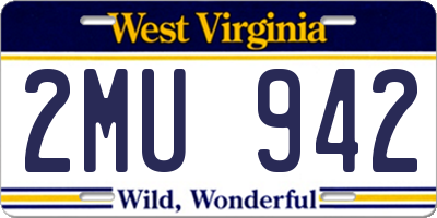 WV license plate 2MU942