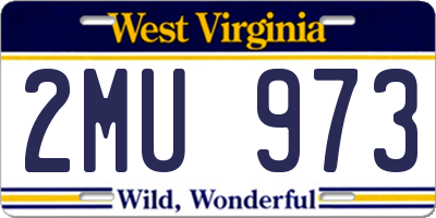 WV license plate 2MU973