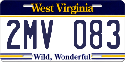WV license plate 2MV083