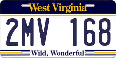 WV license plate 2MV168