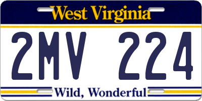WV license plate 2MV224