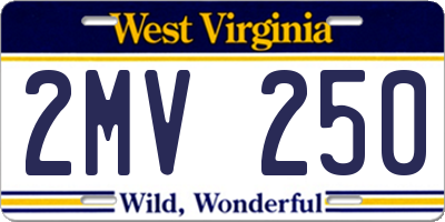 WV license plate 2MV250