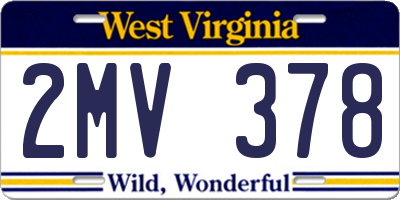 WV license plate 2MV378