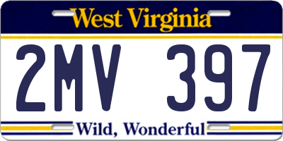 WV license plate 2MV397
