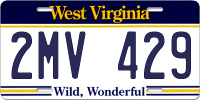 WV license plate 2MV429