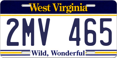 WV license plate 2MV465
