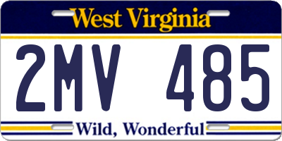 WV license plate 2MV485