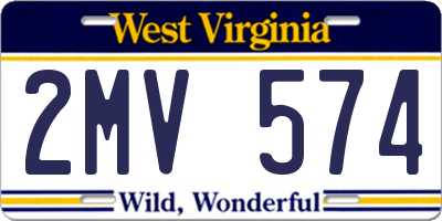 WV license plate 2MV574