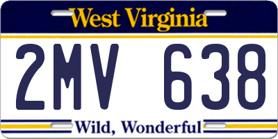 WV license plate 2MV638