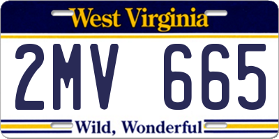 WV license plate 2MV665