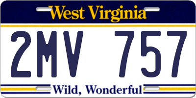 WV license plate 2MV757