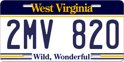 WV license plate 2MV820