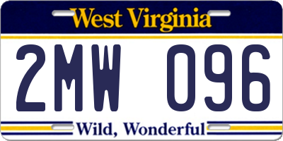 WV license plate 2MW096
