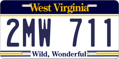 WV license plate 2MW711