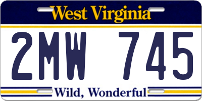 WV license plate 2MW745