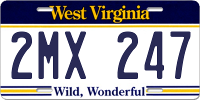 WV license plate 2MX247