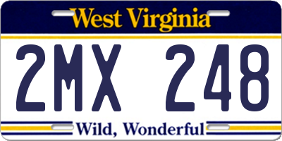 WV license plate 2MX248
